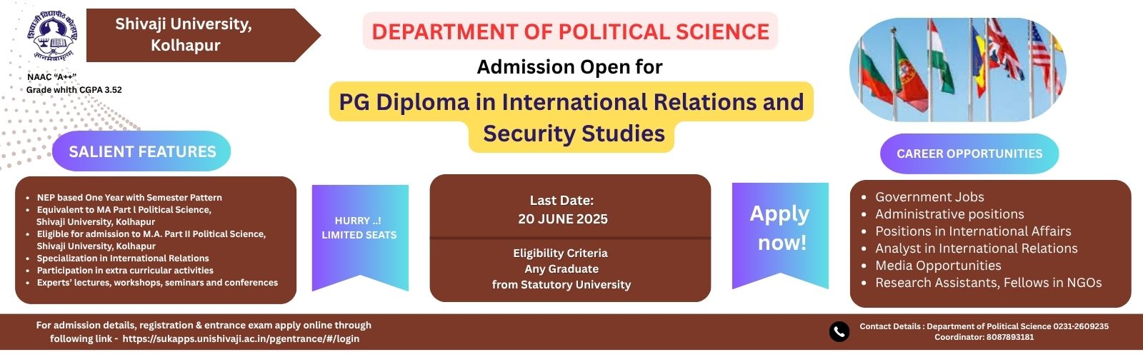 pg diploma in international relations and security studies political sci dept